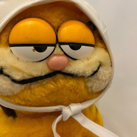 Vintage Garfield Easter Bunny Rabbit Ears Fishing Pole Dangling Carrot Dakin - Picture 6 of 15